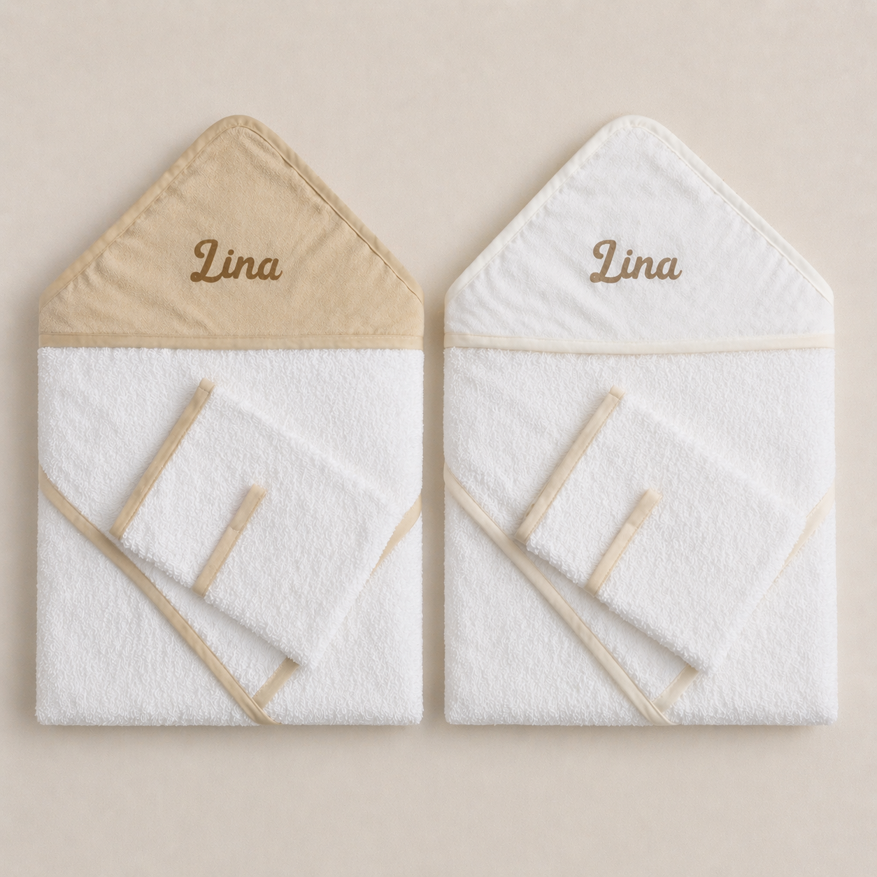 Cape de bain + Gant personnalisé