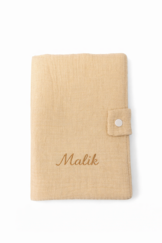 Protège carnet de santé en gaz de coton