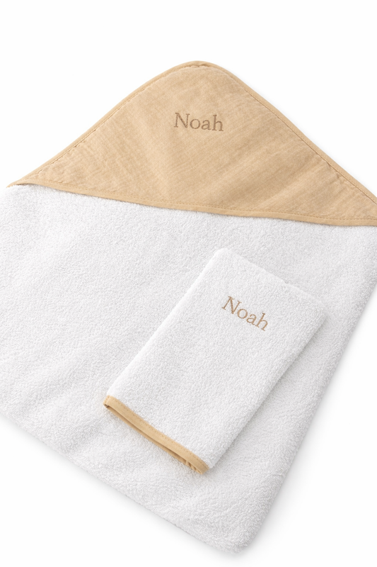 Cape de bain + Gant personnalisé